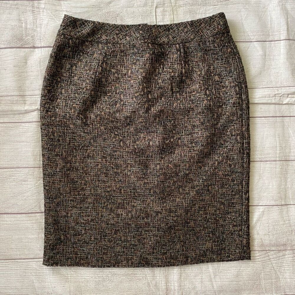 Coldwater creek women 10 fully lined pencil skirt multicolor metallic brown